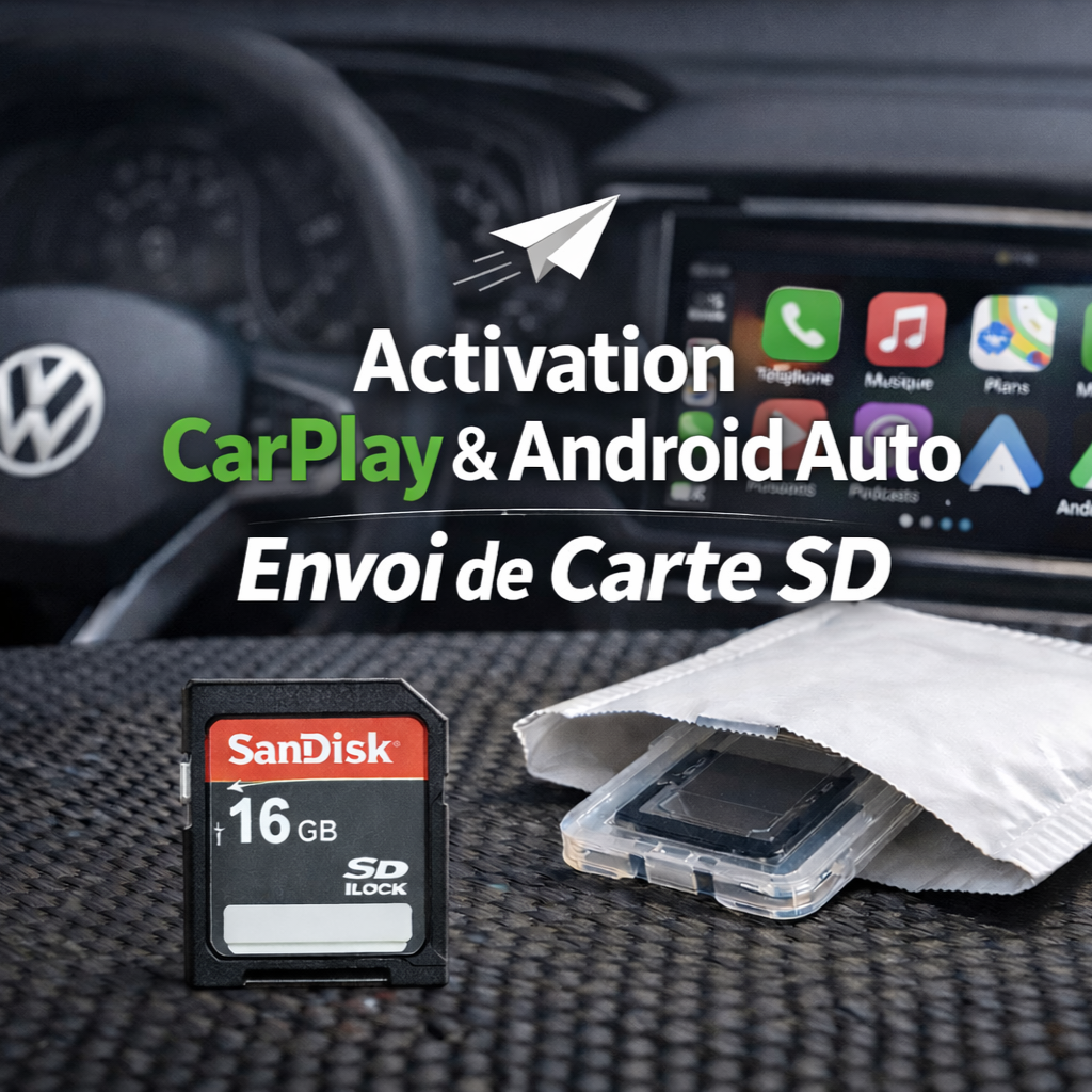 Envoi des fichiers par voie postale sur carte SD pour Activation Apple CarPlay / Android Auto